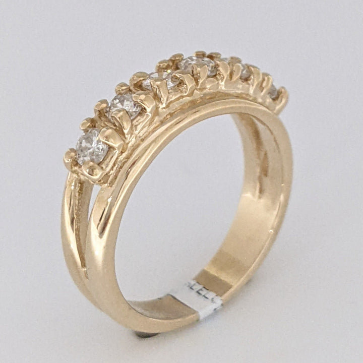 14K .50 CARAT TOTAL WEIGHT SI3-I1 H-I (6) ROUND DIAMOND ESTATE BAND 4.0 GRAMS
