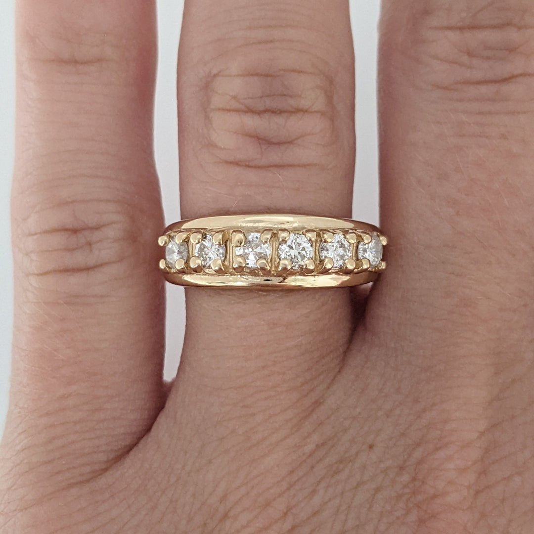 14K .50 CARAT TOTAL WEIGHT SI3-I1 H-I (6) ROUND DIAMOND ESTATE BAND 4.0 GRAMS