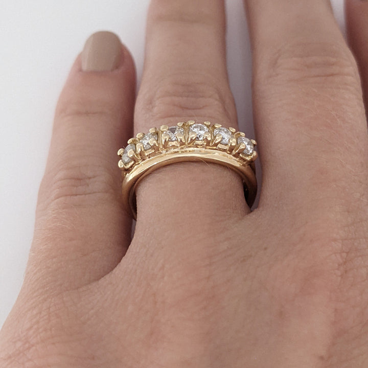 14K .50 CARAT TOTAL WEIGHT SI3-I1 H-I (6) ROUND DIAMOND ESTATE BAND 4.0 GRAMS