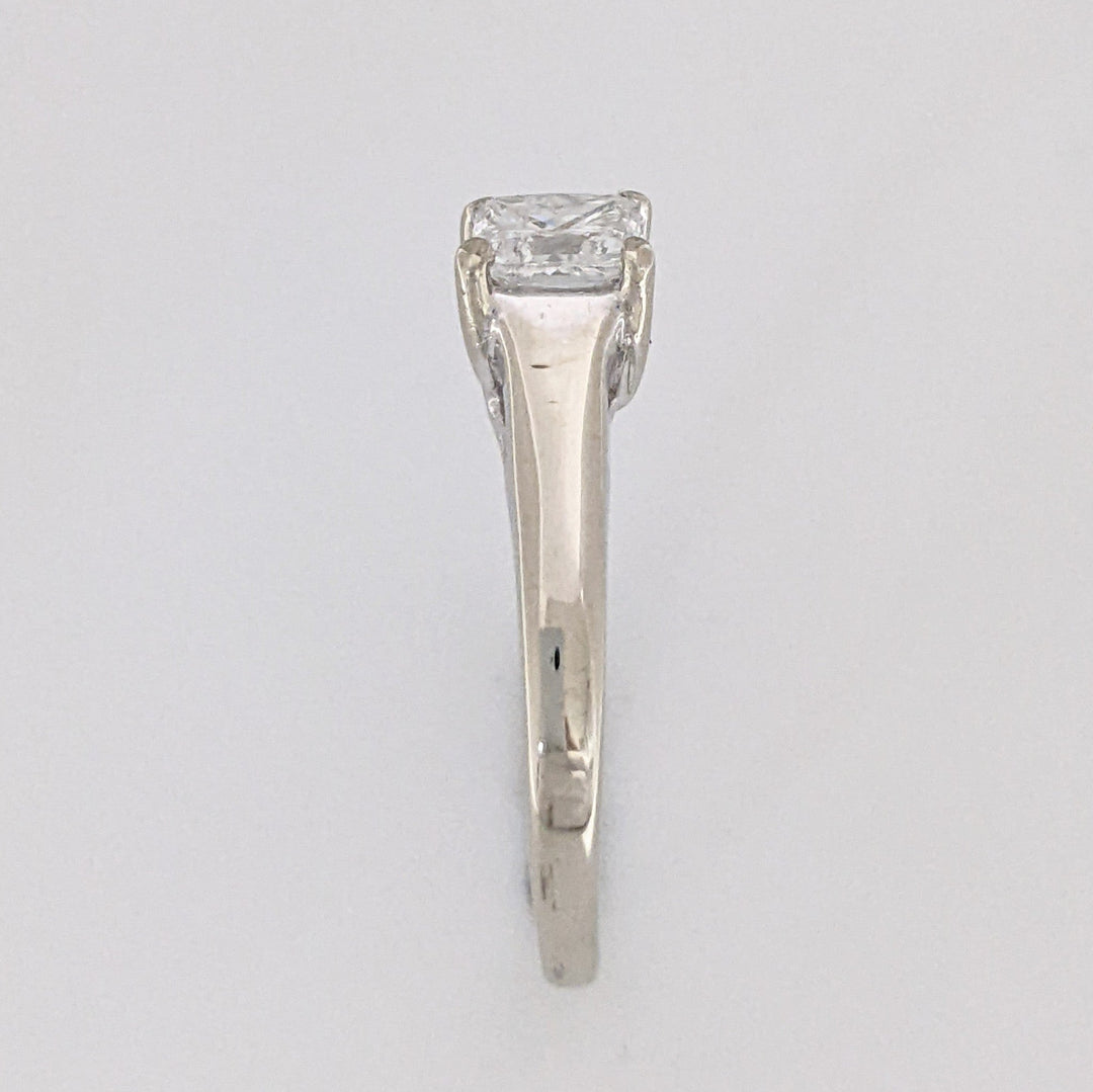 14K WHITE .59 CARAT TOTAL I1 F DIAMOND PRINCESS CUT ESTATE RING 2.2 GRAMS