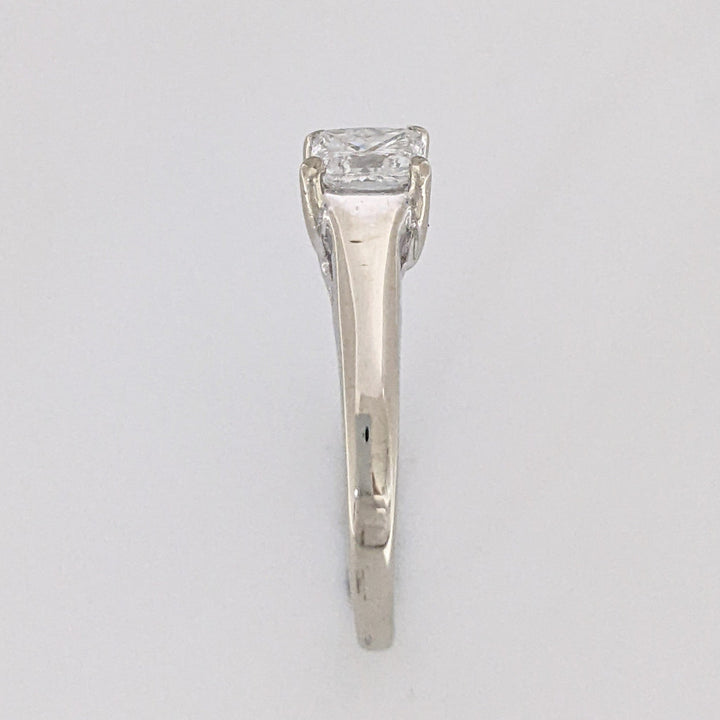 14K WHITE .59 CARAT TOTAL I1 F DIAMOND PRINCESS CUT ESTATE RING 2.2 GRAMS