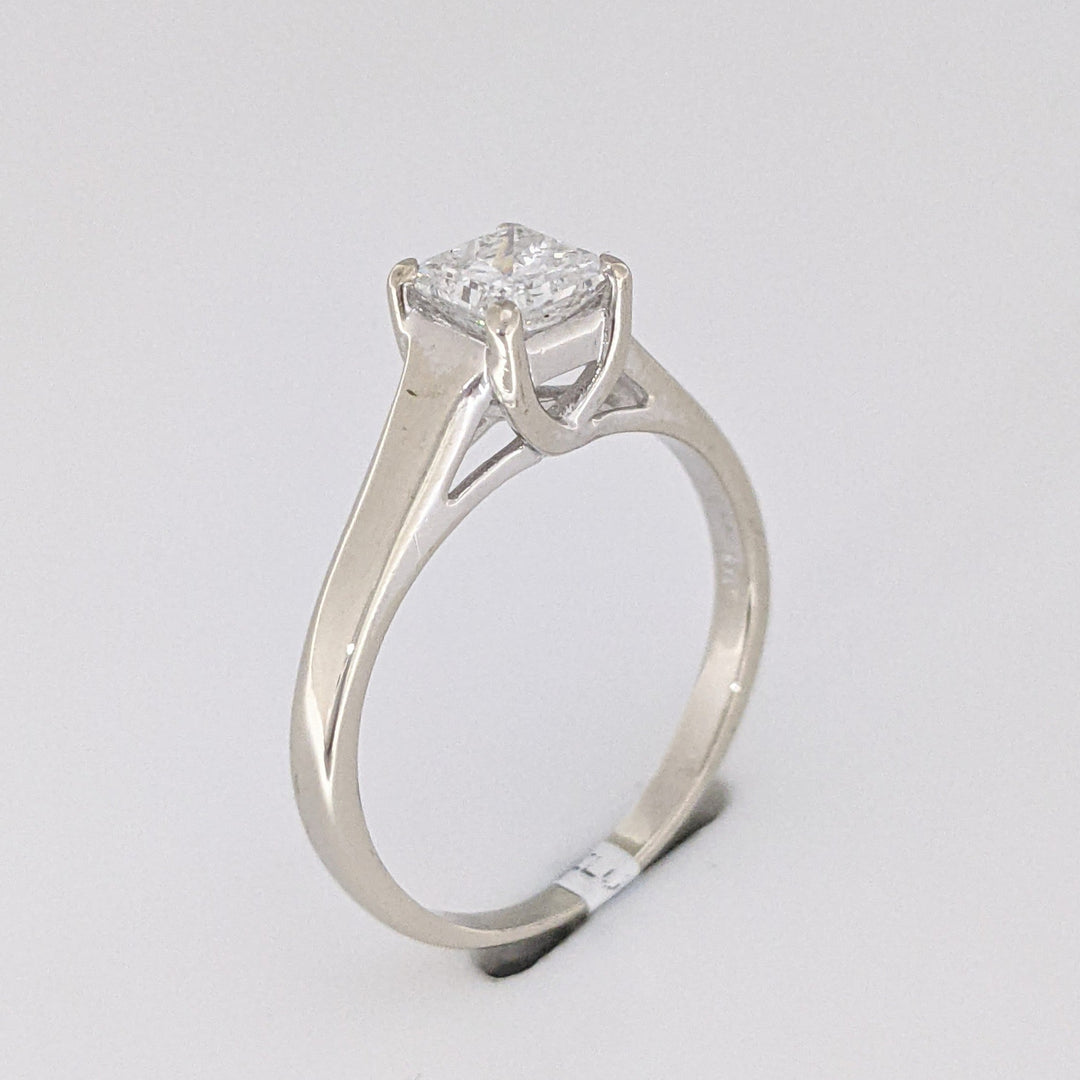 14K WHITE .59 CARAT TOTAL I1 F DIAMOND PRINCESS CUT ESTATE RING 2.2 GRAMS