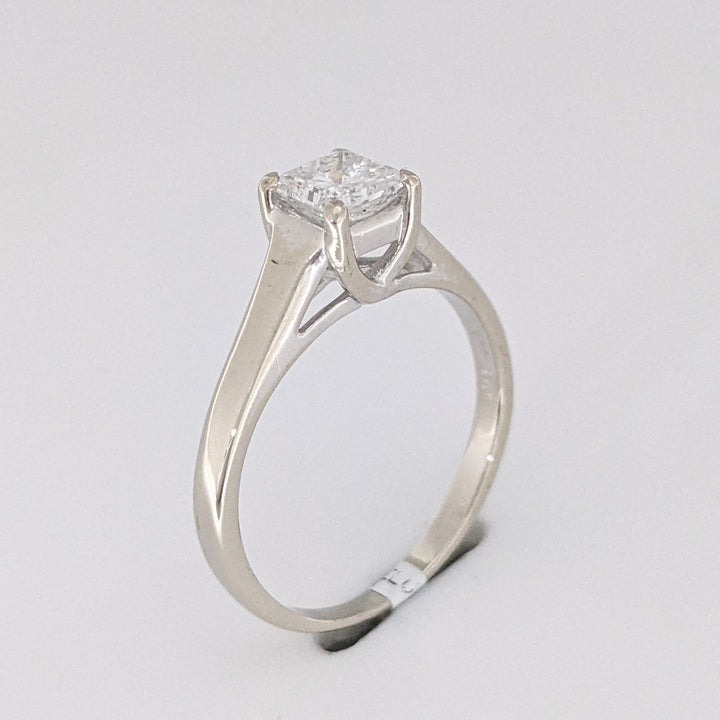 14K WHITE .59 CARAT TOTAL I1 F DIAMOND PRINCESS CUT ESTATE RING 2.2 GRAMS