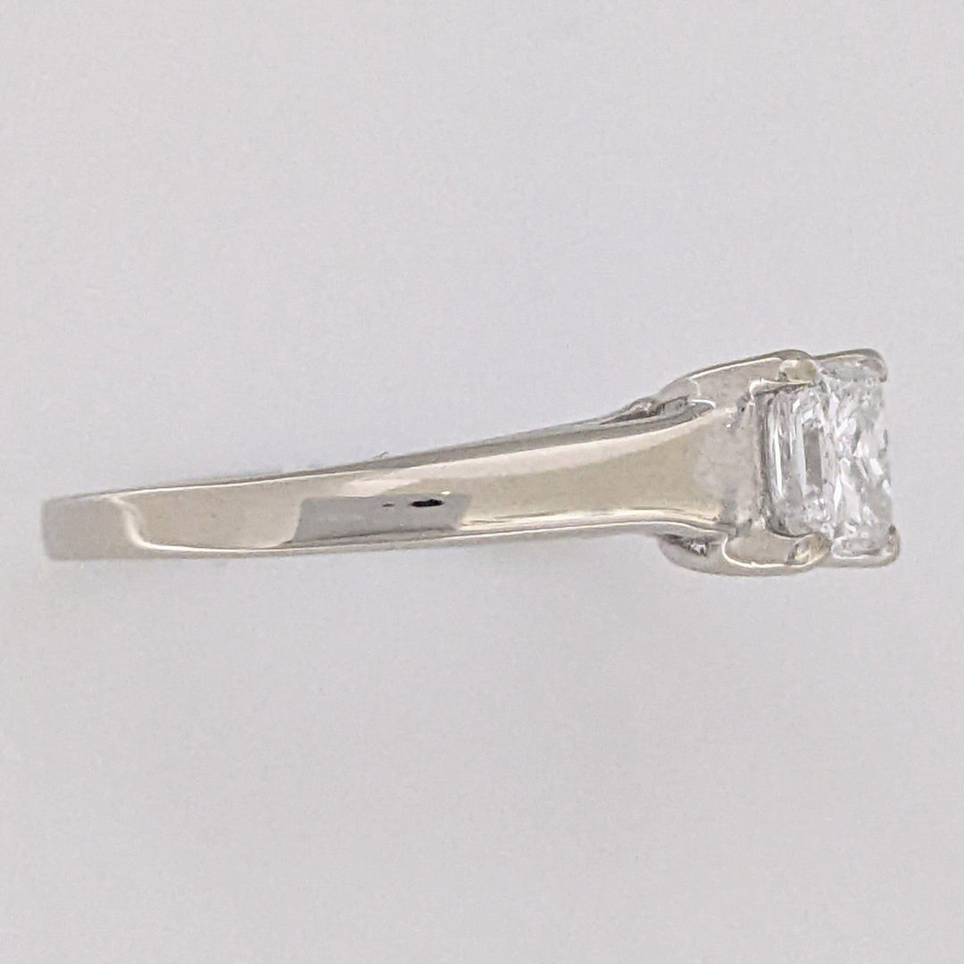 14K WHITE .59 CARAT TOTAL I1 F DIAMOND PRINCESS CUT ESTATE RING 2.2 GRAMS