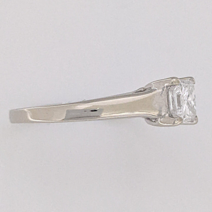 14K WHITE .59 CARAT TOTAL I1 F DIAMOND PRINCESS CUT ESTATE RING 2.2 GRAMS