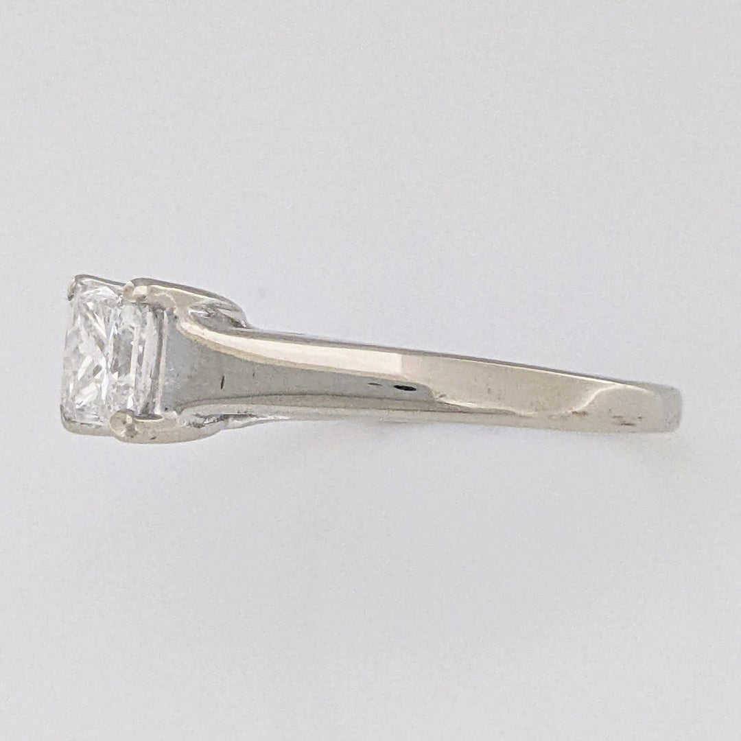 14K WHITE .59 CARAT TOTAL I1 F DIAMOND PRINCESS CUT ESTATE RING 2.2 GRAMS