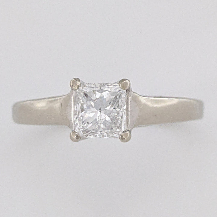 14K WHITE .59 CARAT TOTAL I1 F DIAMOND PRINCESS CUT ESTATE RING 2.2 GRAMS