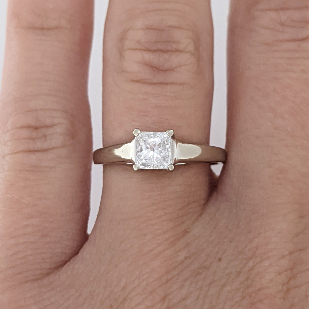14K WHITE .59 CARAT TOTAL I1 F DIAMOND PRINCESS CUT ESTATE RING 2.2 GRAMS