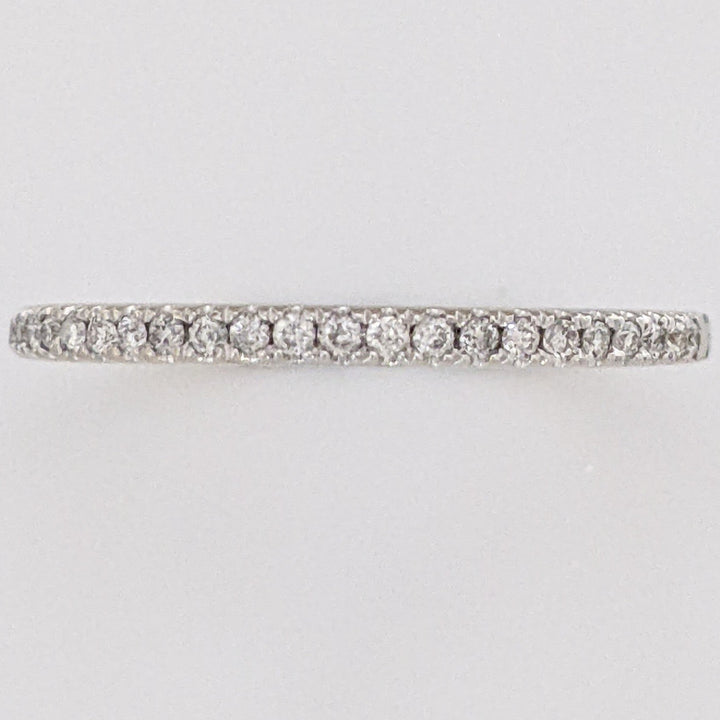 14K WHITE .11 CARAT TOTAL WEIGHT DIAMOND ROUND (22) ESTATE PRONG SET BAND 1.9 GRAMS