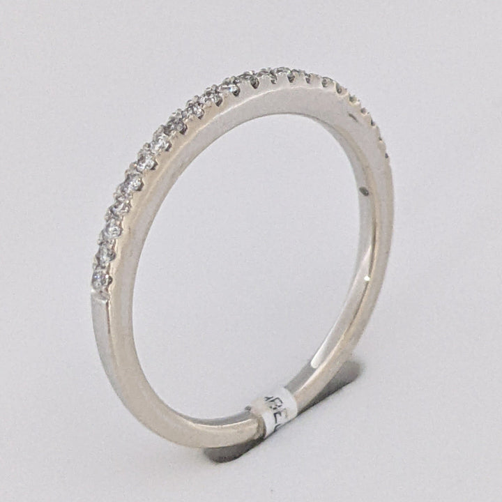 14K WHITE .11 CARAT TOTAL WEIGHT DIAMOND ROUND (22) ESTATE PRONG SET BAND 1.9 GRAMS