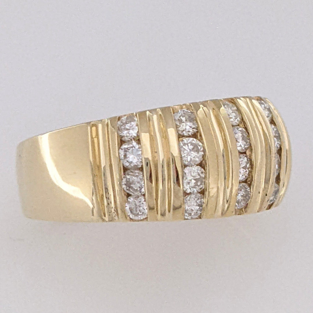 14K .65 CARAT TOTAL WEIGHT SI2 H-I DIAMOND ROUND (24) 6-ROW CHANNEL SET ESTATE BAND 6.3 GRAMS