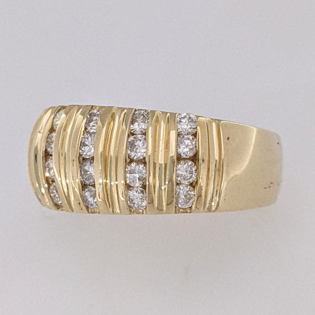 14K .65 CARAT TOTAL WEIGHT SI2 H-I DIAMOND ROUND (24) 6-ROW CHANNEL SET ESTATE BAND 6.3 GRAMS