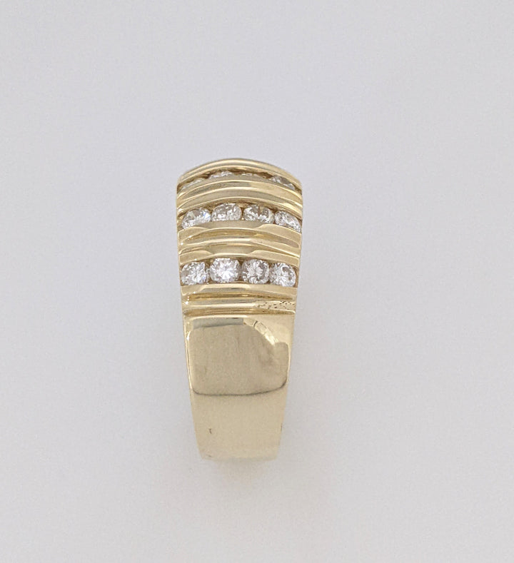 14K .65 CARAT TOTAL WEIGHT SI2 H-I DIAMOND ROUND (24) 6-ROW CHANNEL SET ESTATE BAND 6.3 GRAMS