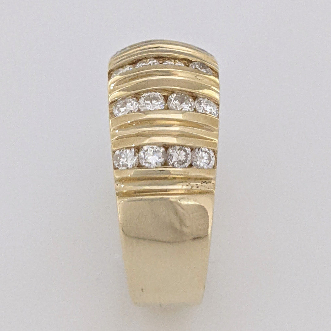 14K .65 CARAT TOTAL WEIGHT SI2 H-I DIAMOND ROUND (24) 6-ROW CHANNEL SET ESTATE BAND 6.3 GRAMS