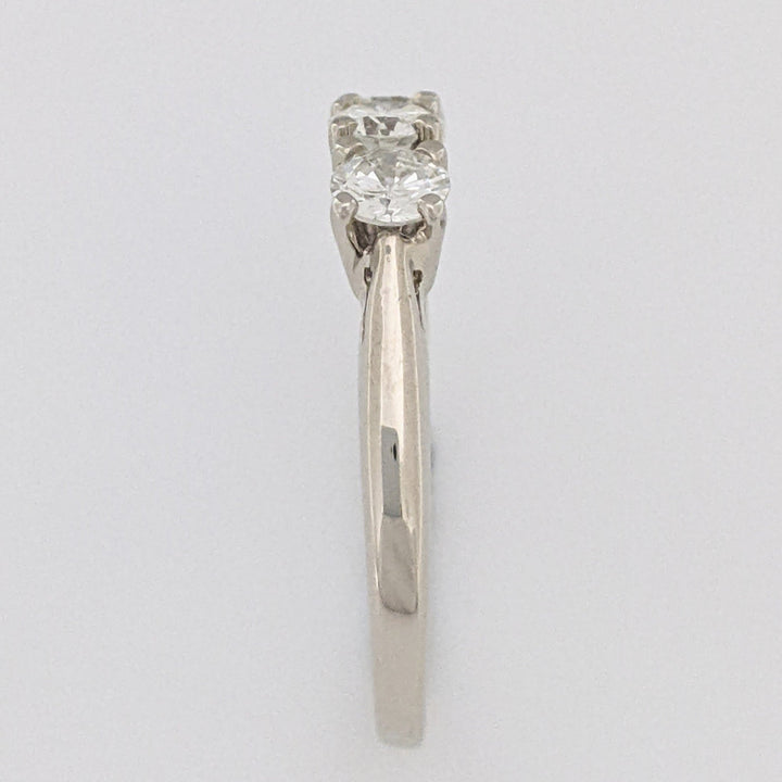 14K WHITE .75 CARAT TOTAL WEIGHT VS2 J DIAMOND ROUND (3) ESTATE TRINITY RING 2.8 GRAMS