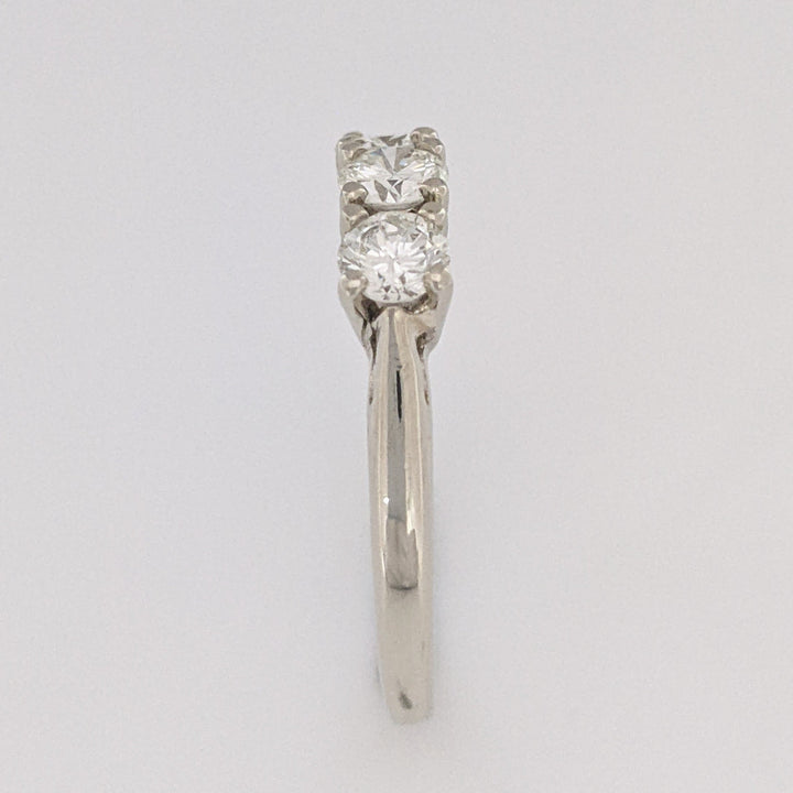 14K WHITE .75 CARAT TOTAL WEIGHT VS2 J DIAMOND ROUND (3) ESTATE TRINITY RING 2.8 GRAMS