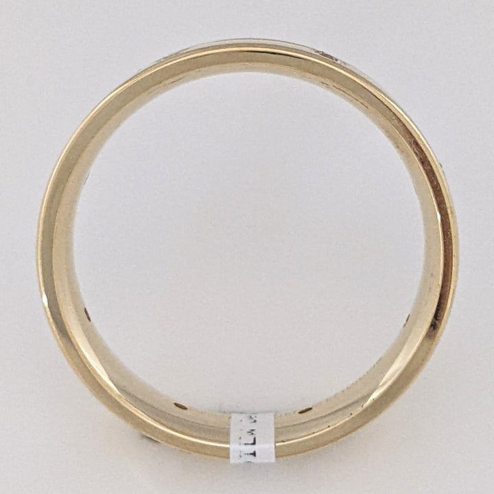 14K .28 CARAT TOTAL WEIGHT (8) ROUND DIAMOND BEAD SET 6MM ESTATE BAND 7.0 GRAMS