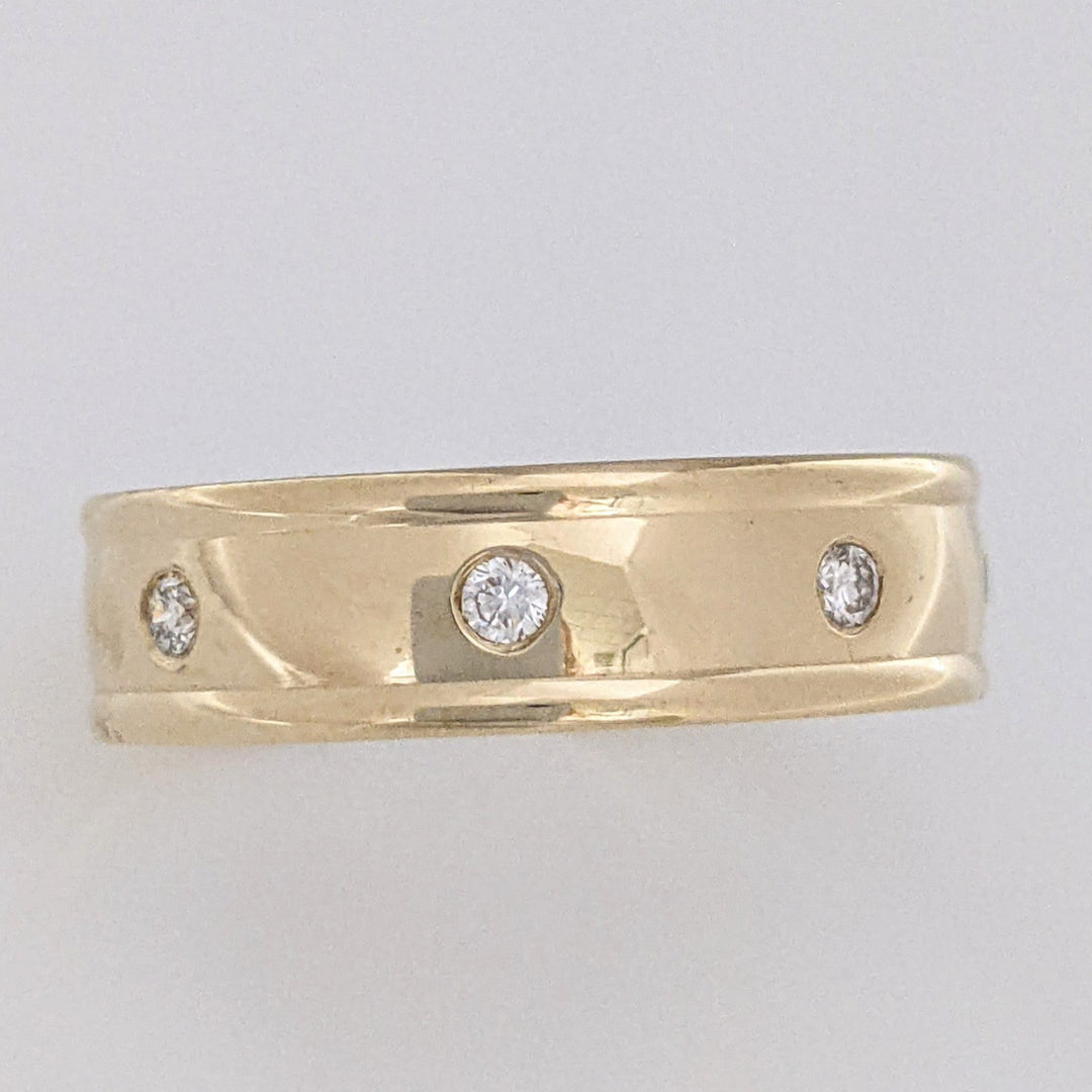 14K .28 CARAT TOTAL WEIGHT (8) ROUND DIAMOND BEAD SET 6MM ESTATE BAND 7.0 GRAMS