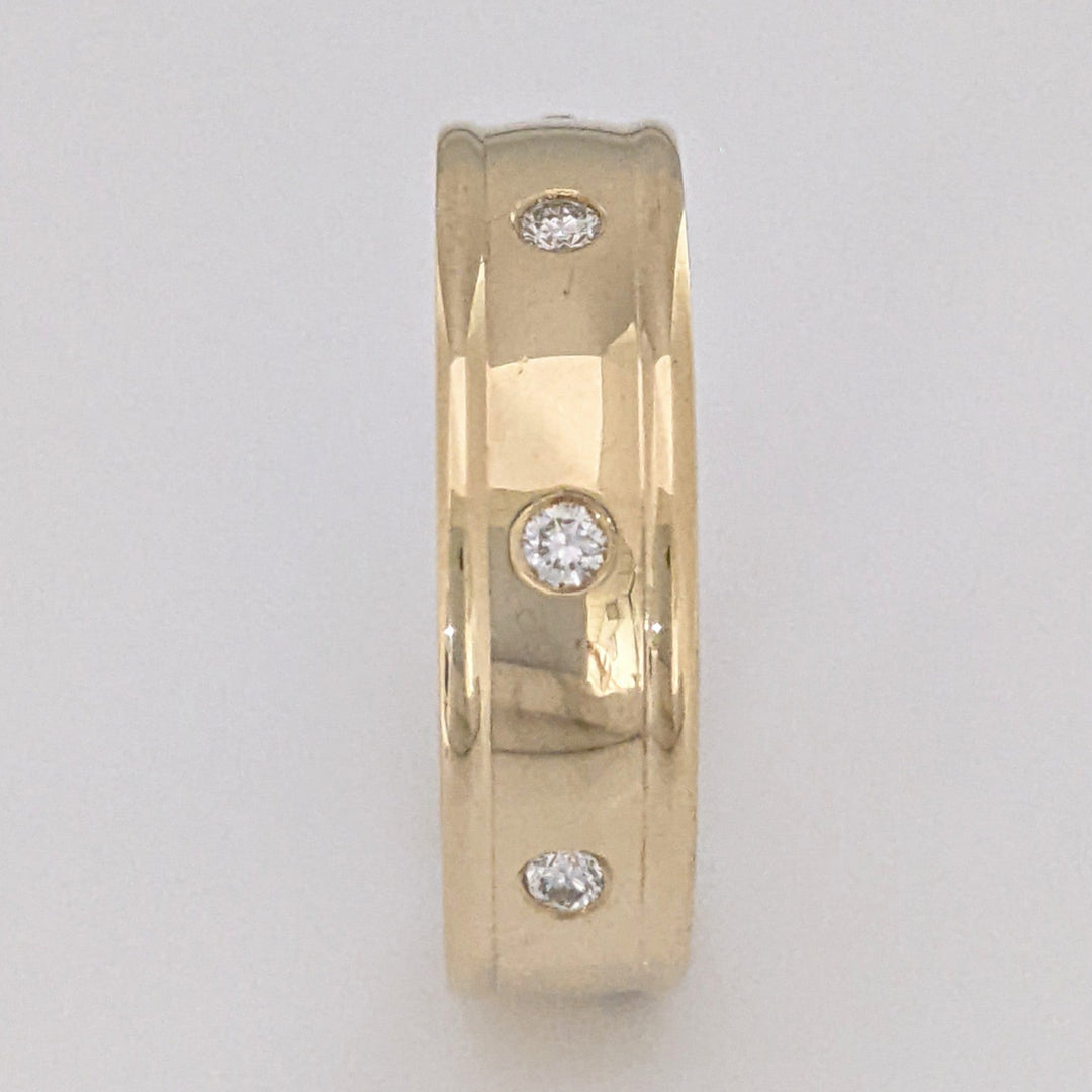 14K .28 CARAT TOTAL WEIGHT (8) ROUND DIAMOND BEAD SET 6MM ESTATE BAND 7.0 GRAMS