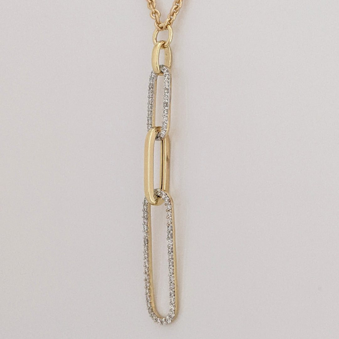 14K .69 CARAT TOTAL WEIGHT SI2-I1 H DIAMOND ROUND (138) PAPERCLIP ESTATE NECKLACE 9.8 GRAMS