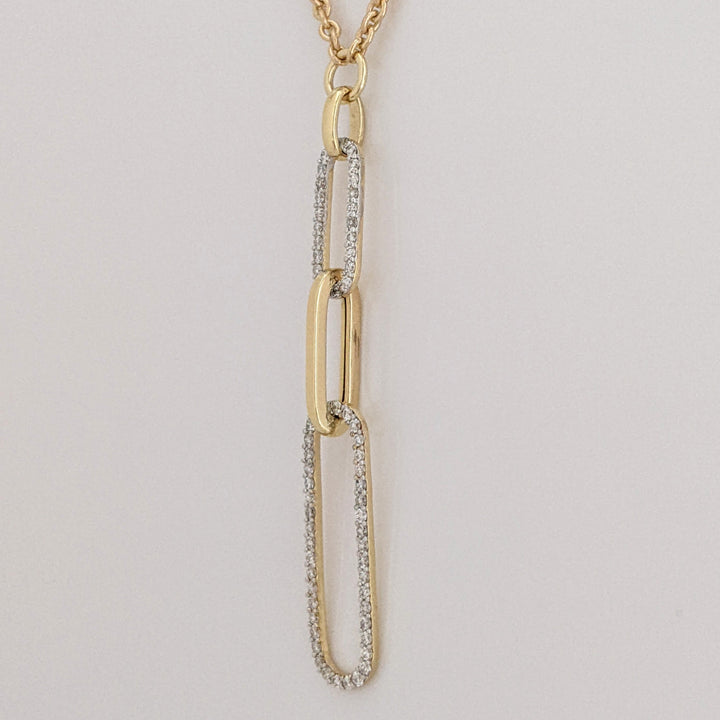 14K .69 CARAT TOTAL WEIGHT SI2-I1 H DIAMOND ROUND (138) PAPERCLIP ESTATE NECKLACE 9.8 GRAMS
