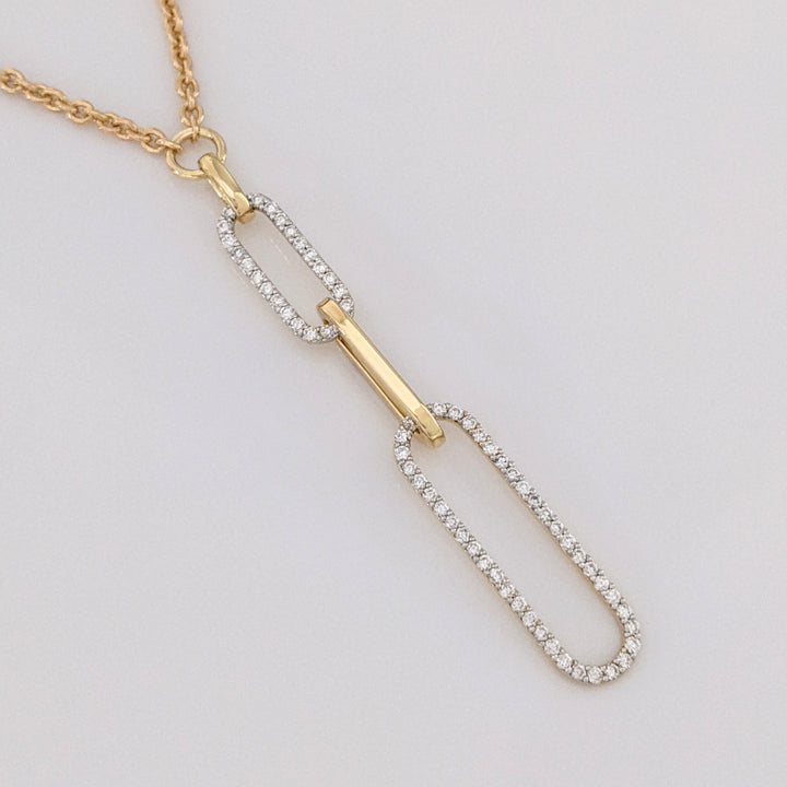 14K .69 CARAT TOTAL WEIGHT SI2-I1 H DIAMOND ROUND (138) PAPERCLIP ESTATE NECKLACE 9.8 GRAMS