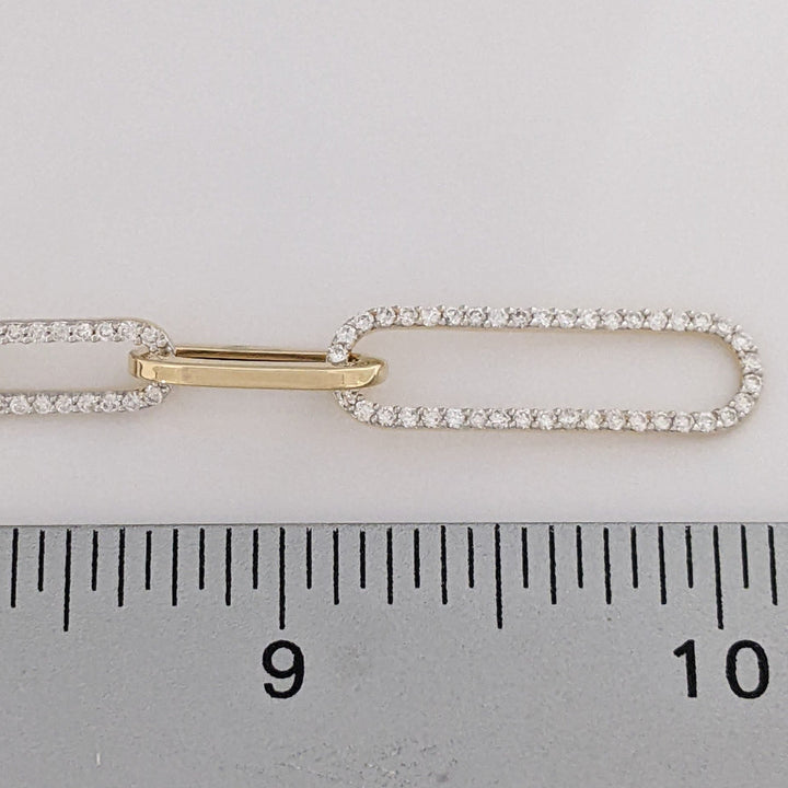 14K .69 CARAT TOTAL WEIGHT SI2-I1 H DIAMOND ROUND (138) PAPERCLIP ESTATE NECKLACE 9.8 GRAMS