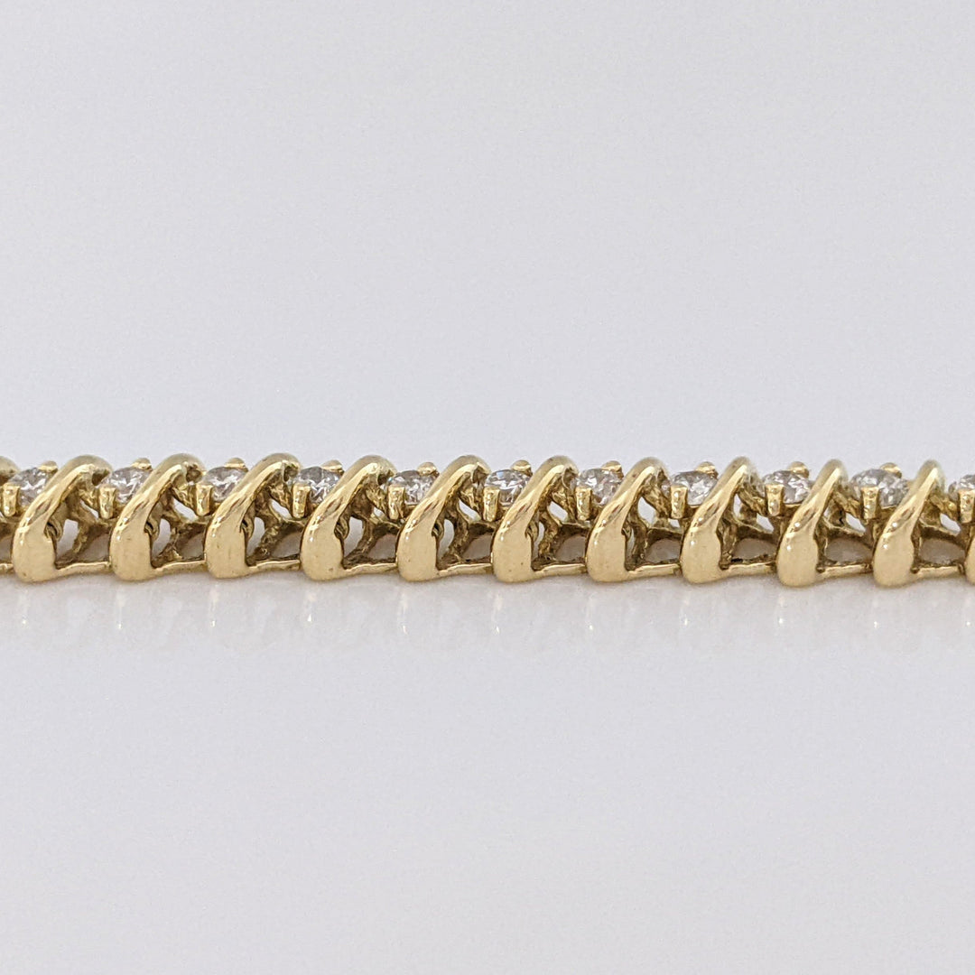 14K 2.08 CARAT TOTAL WEIGHT I1 I DIAMOND ROUND (50) ESTATE BRACELET 15.7 GRAMS