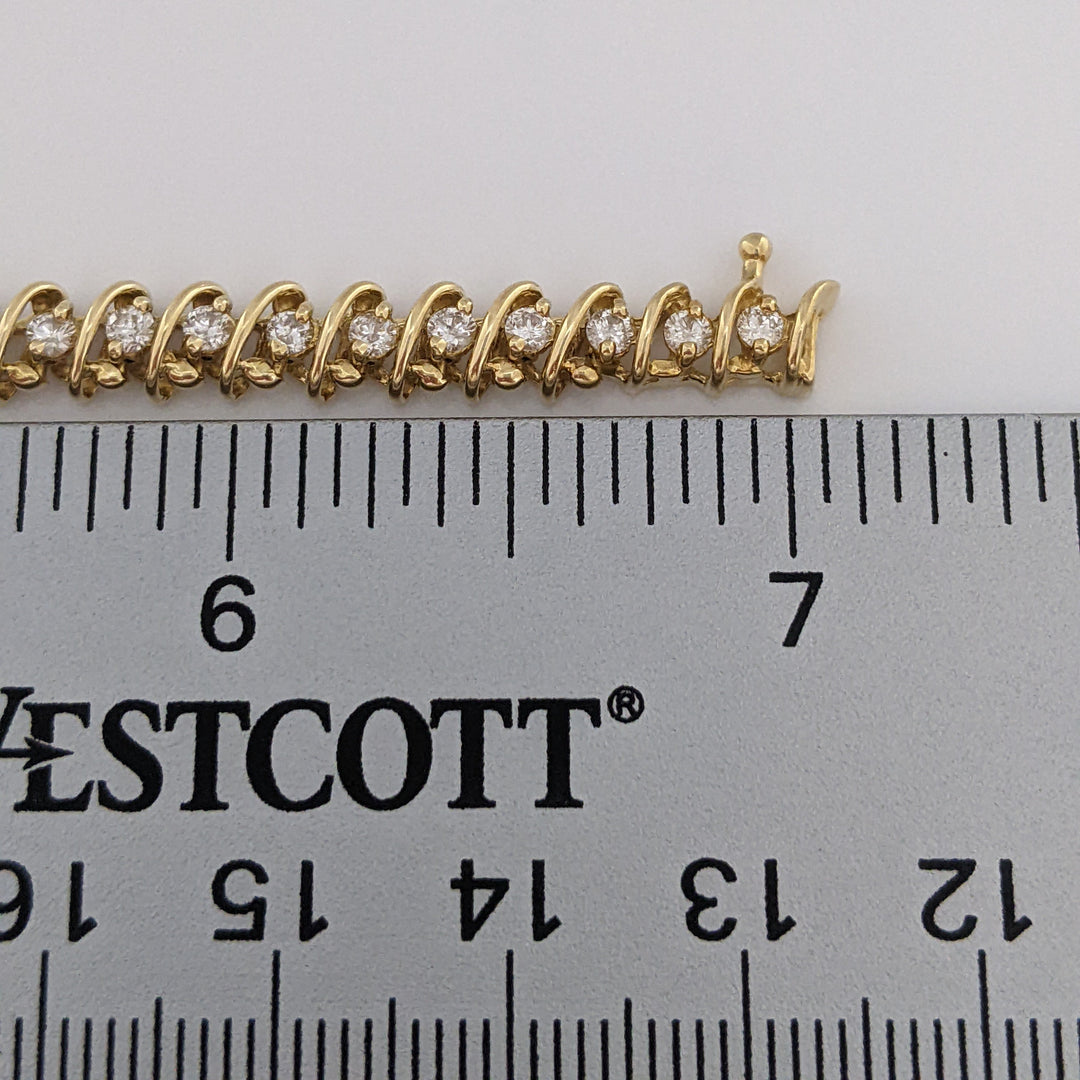 14K 2.08 CARAT TOTAL WEIGHT I1 I DIAMOND ROUND (50) ESTATE BRACELET 15.7 GRAMS