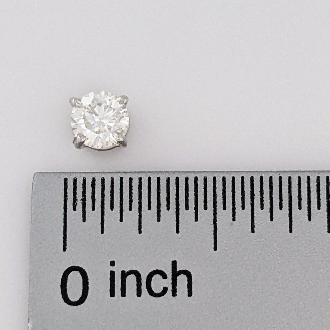 14K WHITE .90 CARAT TOTAL WEIGHT SI2 H DIAMOND ROUND (2) ESTATE STUD EARRINGS 1.0 GRAMS