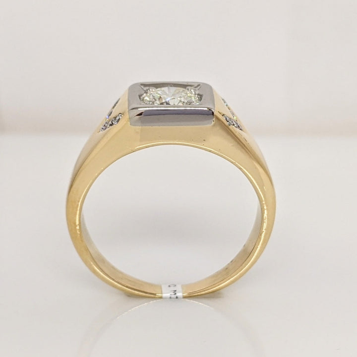 18K TWO TONE .98 CARAT TOTAL WEIGHT VS2 I DIAMOND ROUND (11) ESTATE RING 10. GRAMS