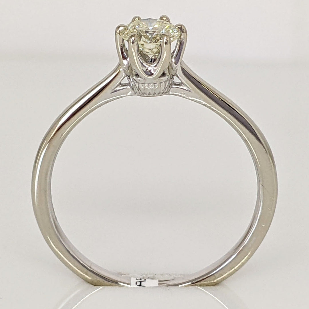 14K WHITE .40 CARAT TOTAL VS2 L DIAMOND ROUND 6 PRONG ESTATE SOLITAIRE RING 2.1 GRAMS