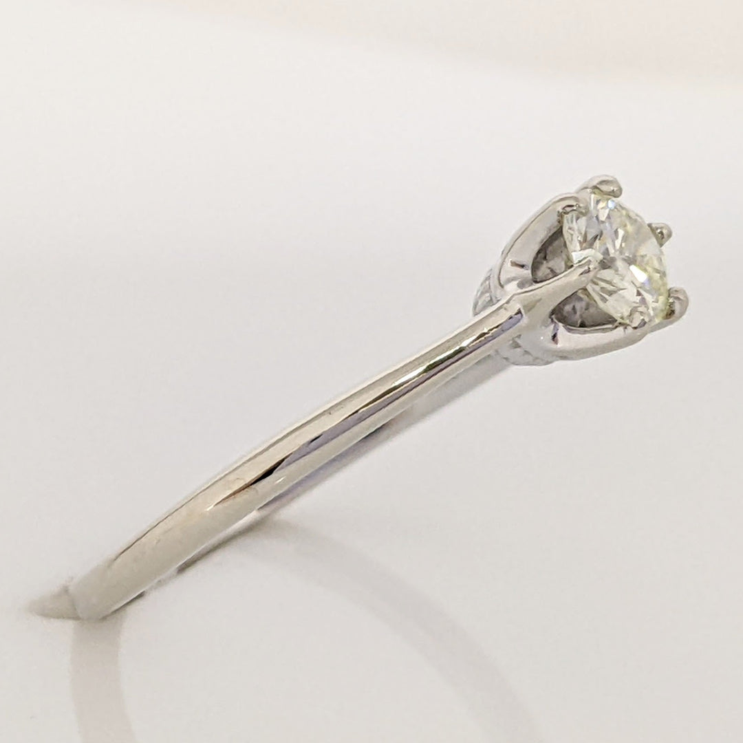 14K WHITE .40 CARAT TOTAL VS2 L DIAMOND ROUND 6 PRONG ESTATE SOLITAIRE RING 2.1 GRAMS