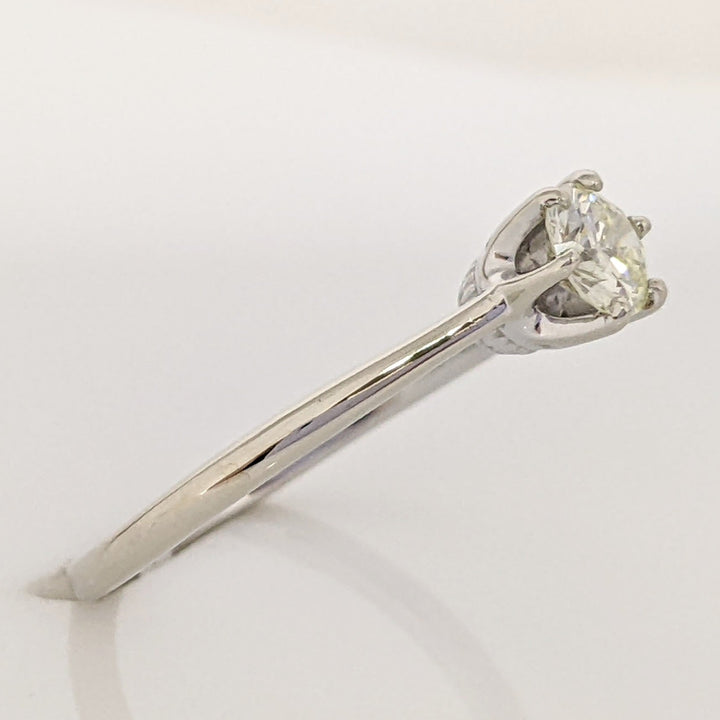 14K WHITE .40 CARAT TOTAL VS2 L DIAMOND ROUND 6 PRONG ESTATE SOLITAIRE RING 2.1 GRAMS
