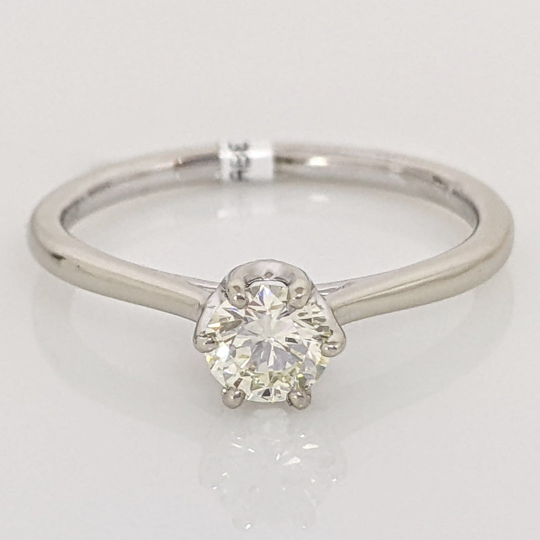 14K WHITE .40 CARAT TOTAL VS2 L DIAMOND ROUND 6 PRONG ESTATE SOLITAIRE RING 2.1 GRAMS