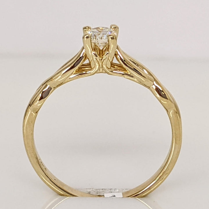 14K .22 CARAT TOTAL VS2 G DIAMOND ROUND TWIST MOUNTING ESTATE RING 2.4 GRAMS