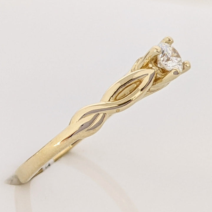 14K .22 CARAT TOTAL VS2 G DIAMOND ROUND TWIST MOUNTING ESTATE RING 2.4 GRAMS