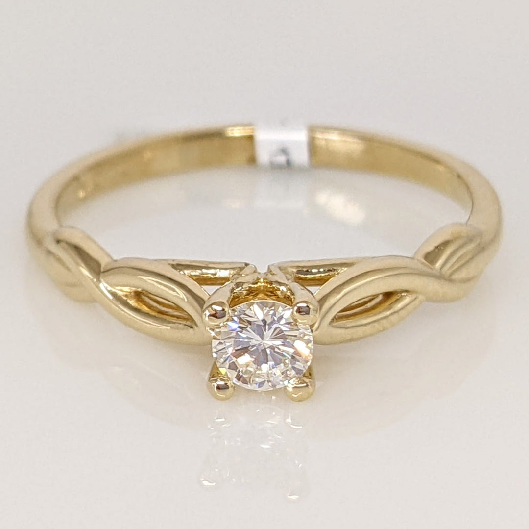 14K .22 CARAT TOTAL VS2 G DIAMOND ROUND TWIST MOUNTING ESTATE RING 2.4 GRAMS