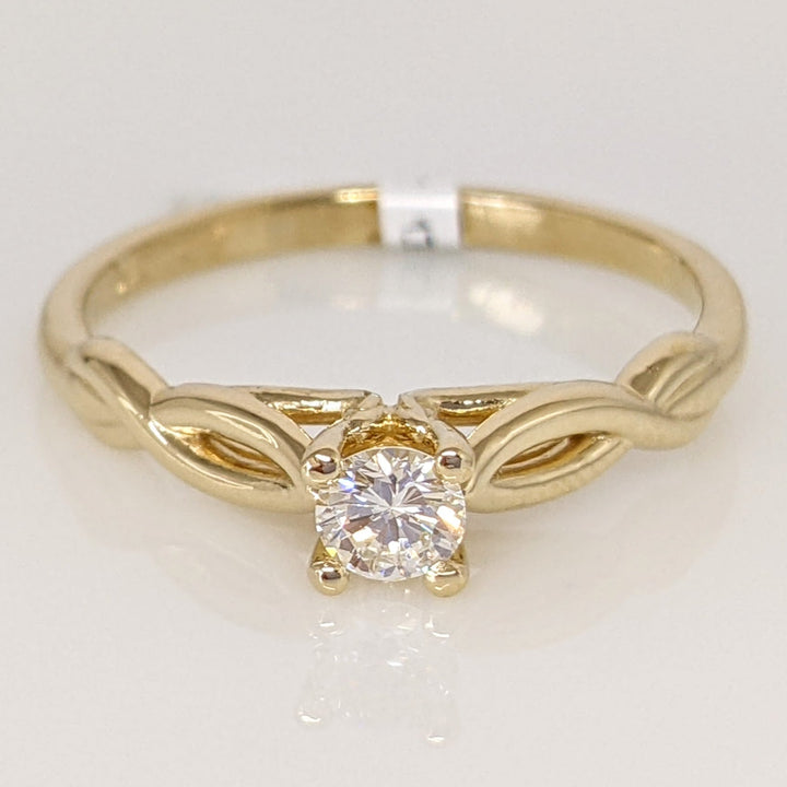 14K .22 CARAT TOTAL VS2 G DIAMOND ROUND TWIST MOUNTING ESTATE RING 2.4 GRAMS