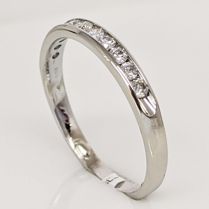 14K WHITE .33 CARAT TOTAL WEIGHT SI1 H DIAMOND ROUND (11) ESTATE CHANNEL SET BAND 2.2 GRAMS