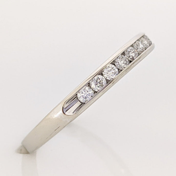 14K WHITE .33 CARAT TOTAL WEIGHT SI1 H DIAMOND ROUND (11) ESTATE CHANNEL SET BAND 2.2 GRAMS