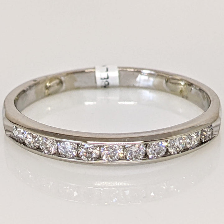14K WHITE .33 CARAT TOTAL WEIGHT SI1 H DIAMOND ROUND (11) ESTATE CHANNEL SET BAND 2.2 GRAMS