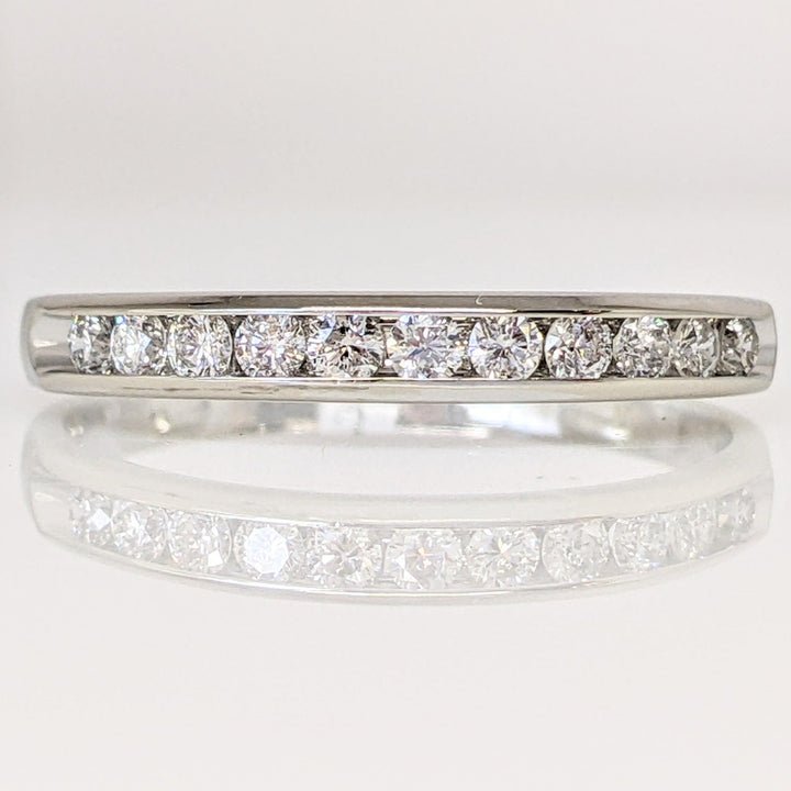 14K WHITE .33 CARAT TOTAL WEIGHT SI1 H DIAMOND ROUND (11) ESTATE CHANNEL SET BAND 2.2 GRAMS