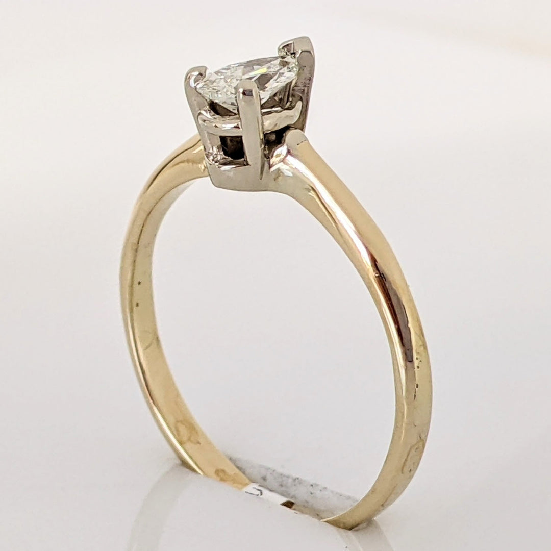 14K .25 CARAT TOTAL SI1 G DIAMOND PEAR ESTATE SOLITAIRE RING 1.8 GRAMS