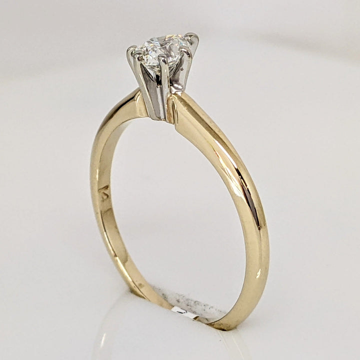 14K .38 CARAT TOTAL VS1 H DIAMOND PEAR ESTATE SOLITAIRE RING 2.0 GRAMS