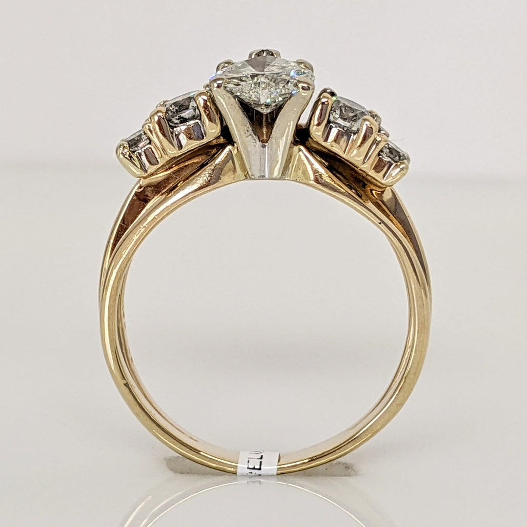 14K 1.14 CARAT TOTAL WEIGHT VS1 I DIAMOND HEART (1) ROUND (4) ESTATE RING/ WRAP SET 4.3 GRAMS