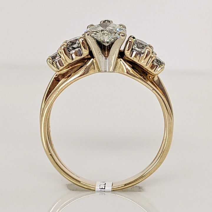 14K 1.14 CARAT TOTAL WEIGHT VS1 I DIAMOND HEART (1) ROUND (4) ESTATE RING/ WRAP SET 4.3 GRAMS