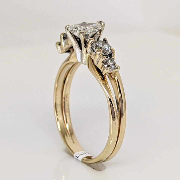 14K 1.14 CARAT TOTAL WEIGHT VS1 I DIAMOND HEART (1) ROUND (4) ESTATE RING/ WRAP SET 4.3 GRAMS