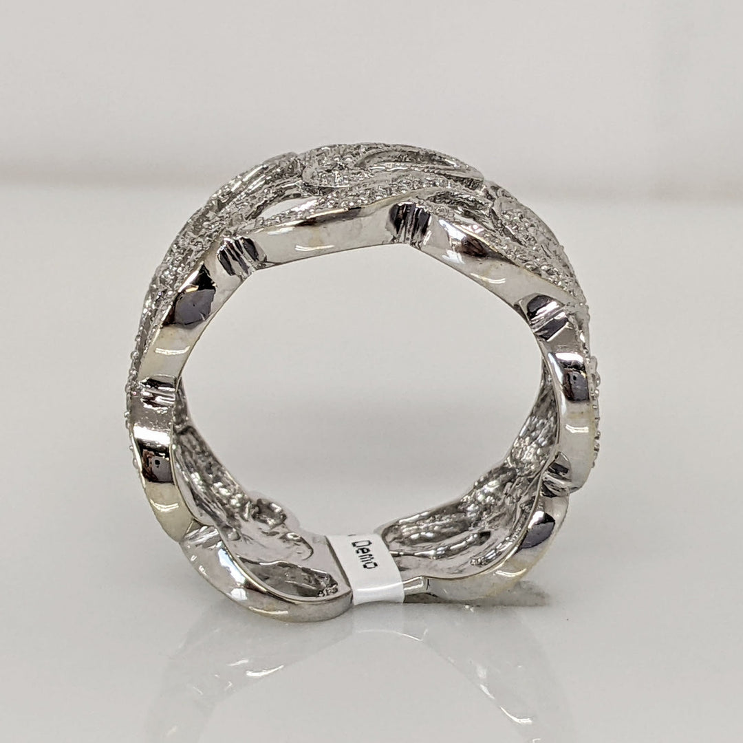 14K WHITE .21 CARAT TOTAL WEIGHT SI1 I DIAMOND ROUND (21) OPEN DESIGN ESTATE BAND 3.6 GRAMS