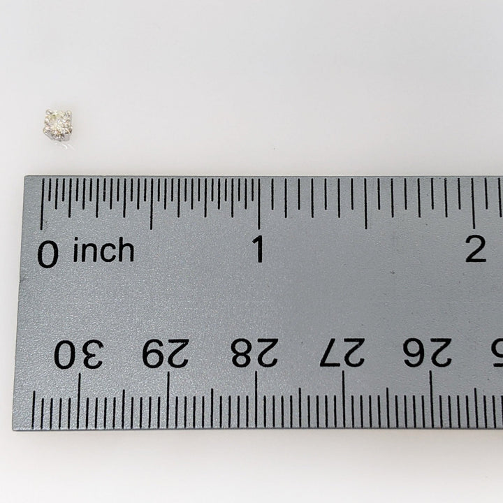 14K WHITE .21 CARAT TOTAL WEIGHT SI1 I DIAMOND ROUND (2) ESTATE STUD EARRINGS 0.5 GRAMS